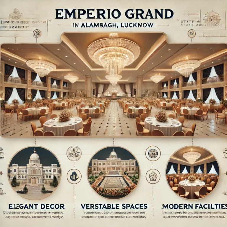 Elegant decor and versatile spaces at Emperio Grand Banquet Hall in Alambagh, Lucknow